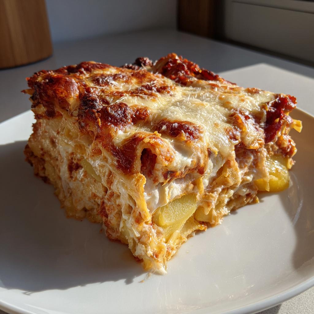 Lasagna with Ricotta and Golden Potato Layers