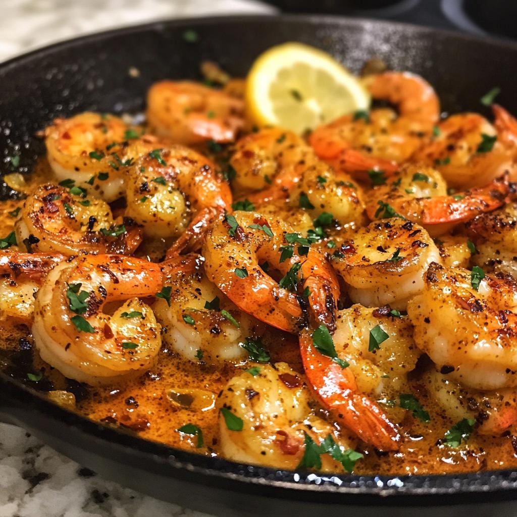 Lemon Garlic Butter Shrimp Skillet