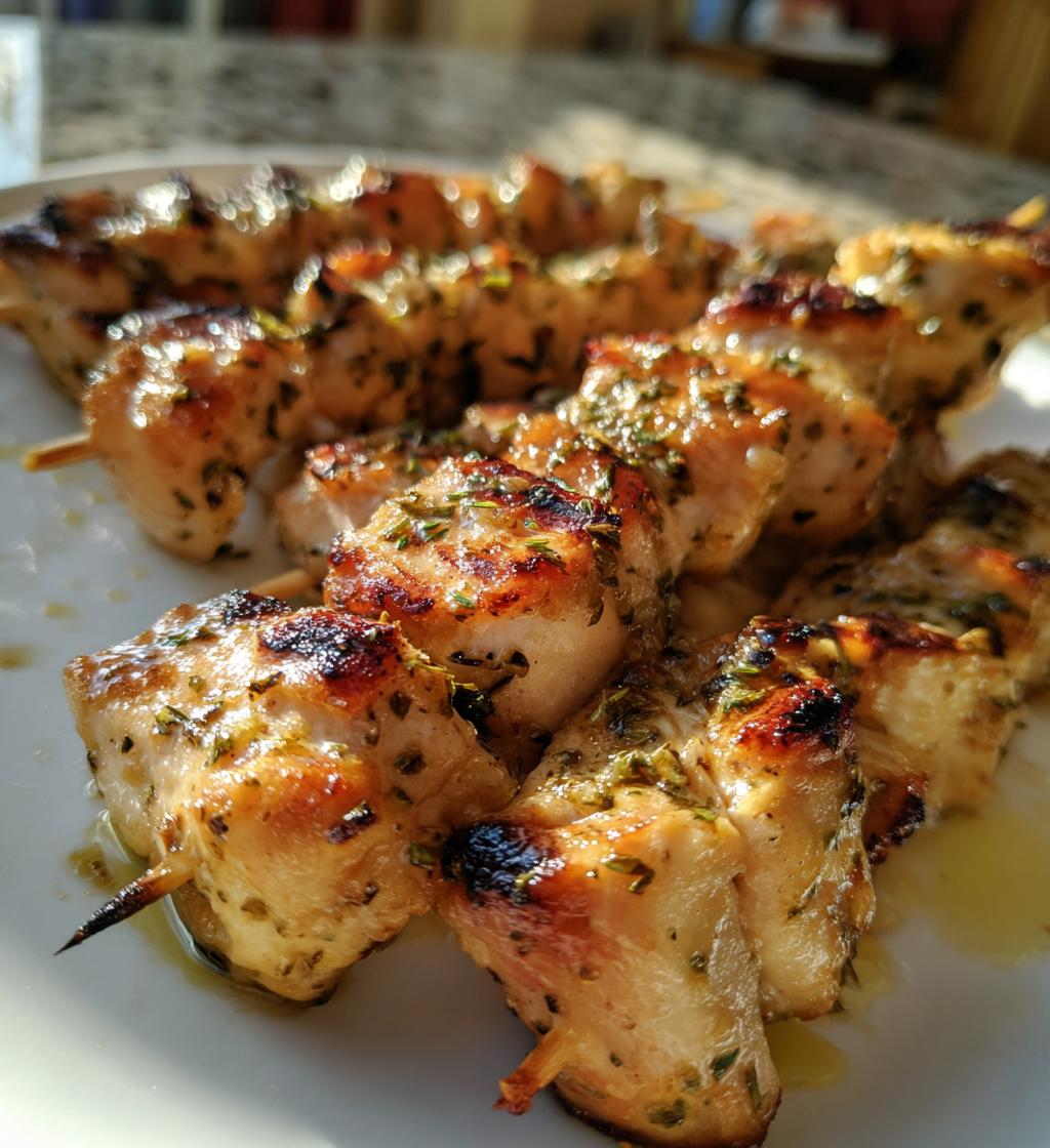 Lemon Garlic Chicken Skewers grilled chicken recipes