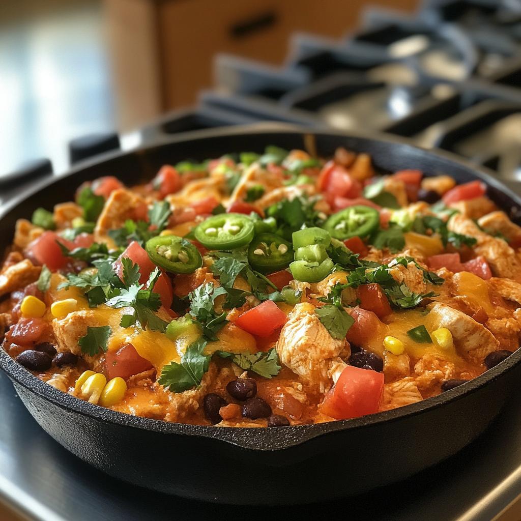 Loaded Chicken Nacho Skillet
