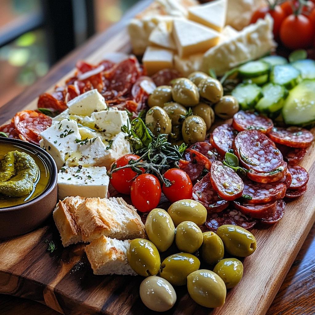 Mediterranean Charcuterie Board with Olives and Feta