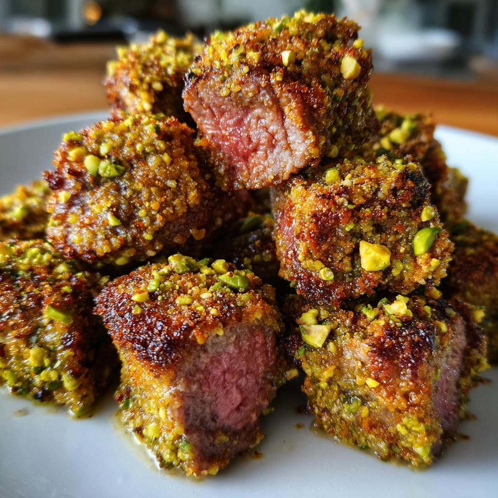 Pistachio Crusted Beef Bites