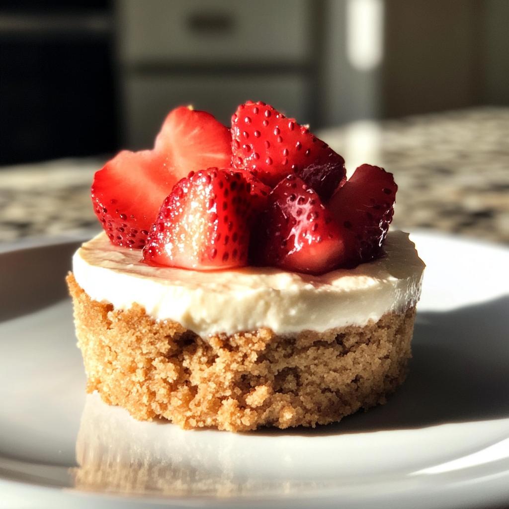Protein Strawberry Mini Cheesecakes