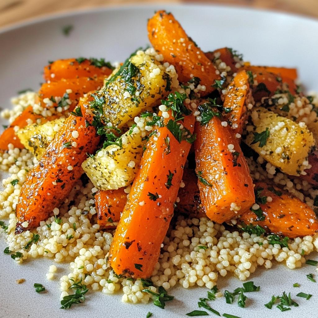 Roasted Carrot and Herb Couscous colorful spring meals