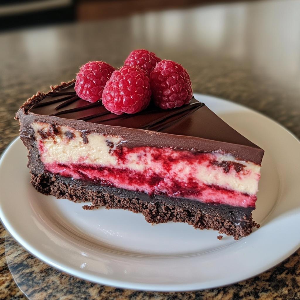 The Best Dark Chocolate Raspberry Cheesecake