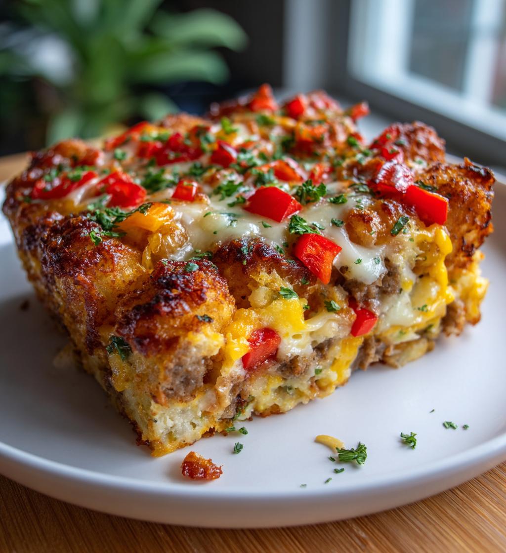 breakfast casserole tater tots