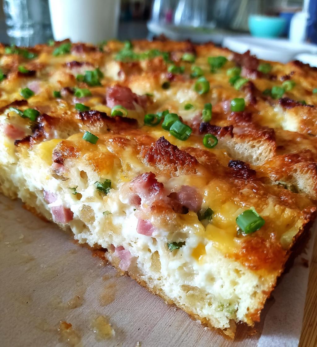 breakfast casserole with bread cubes