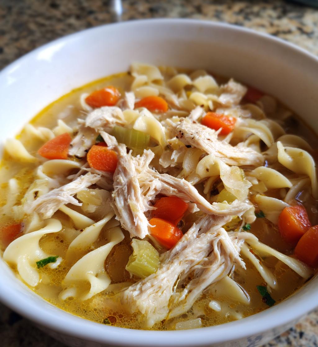 chicken noodle soup with egg noodles