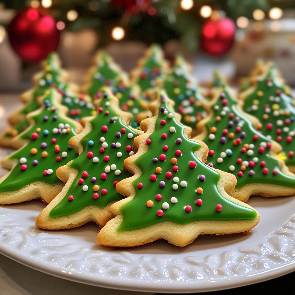 christmas tree cookies decorated