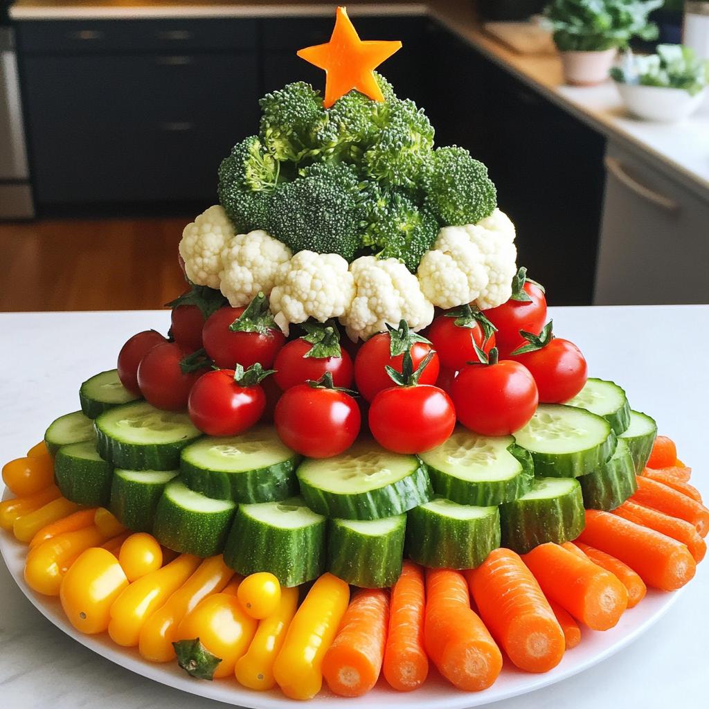 christmas tree veggie tray