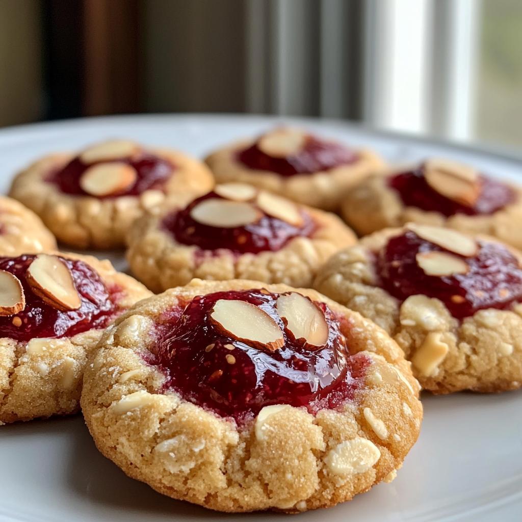 raspberry almond thumbprint cookies
