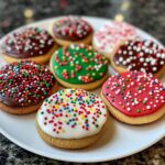 round christmas cookies decorated