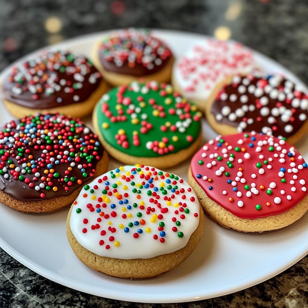 round christmas cookies decorated