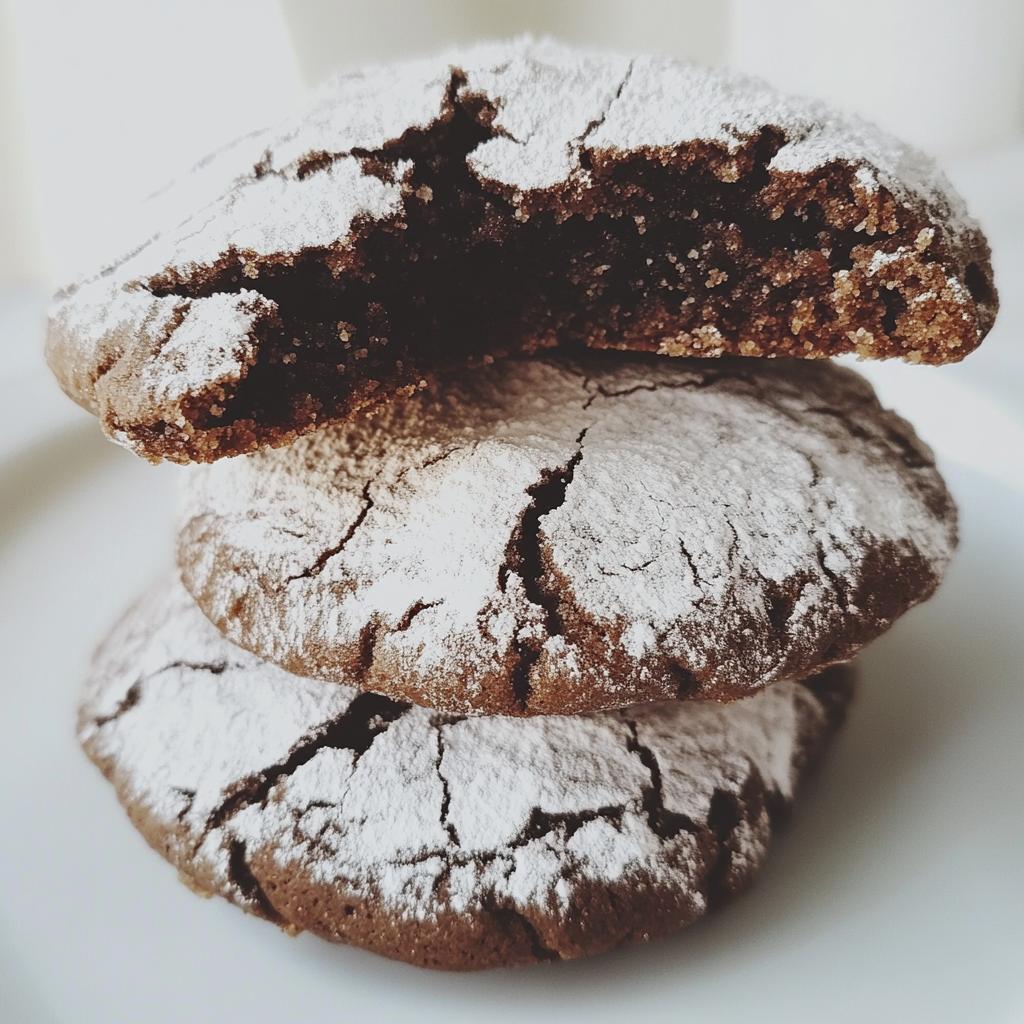 vegan chocolate crinkle cookies