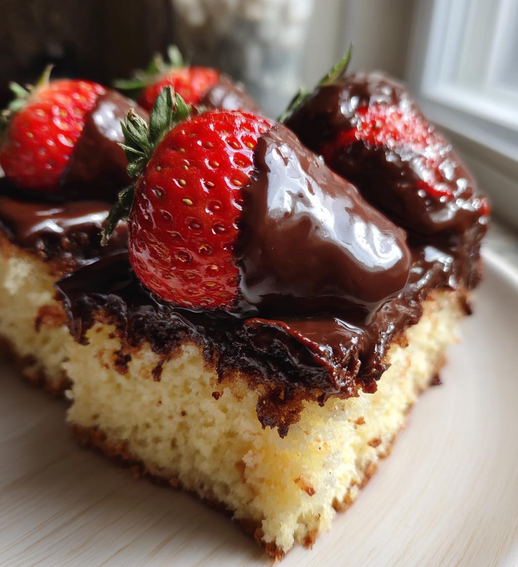 cake with chocolate covered strawberries