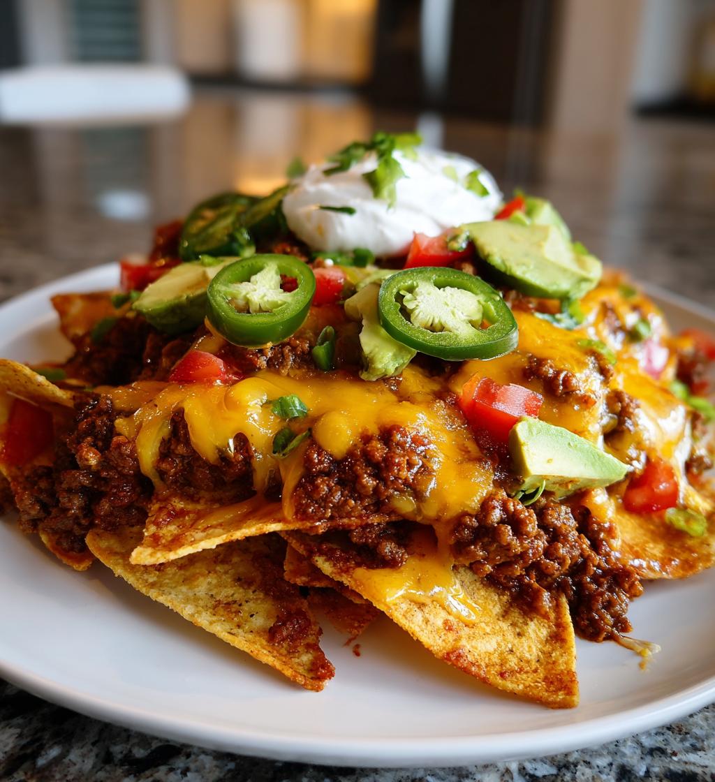 loaded beef nachos