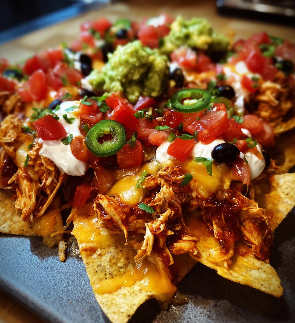 loaded chicken nachos