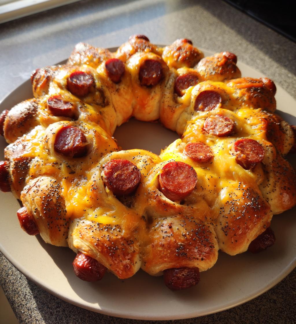 pigs in a blanket wreath