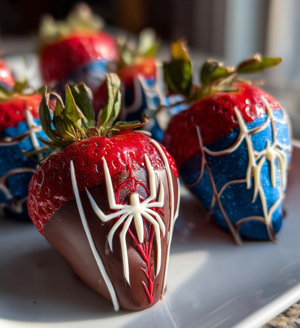 spiderman chocolate covered strawberries