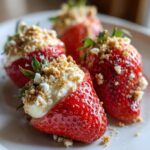 strawberries stuffed with cheesecake