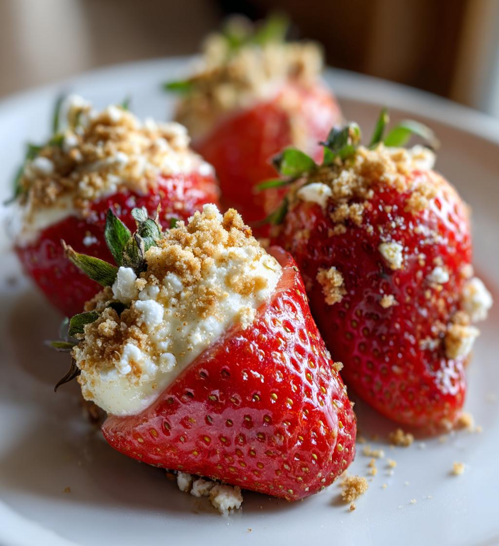 strawberries stuffed with cheesecake