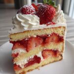 strawberry cake with fresh strawberries