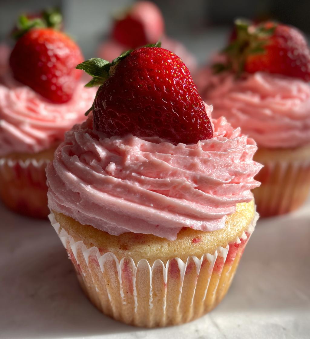 strawberry icing with fresh strawberries