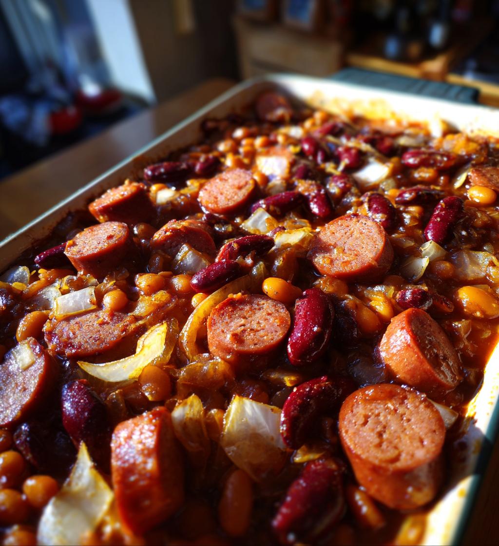 baked beans and hot dogs