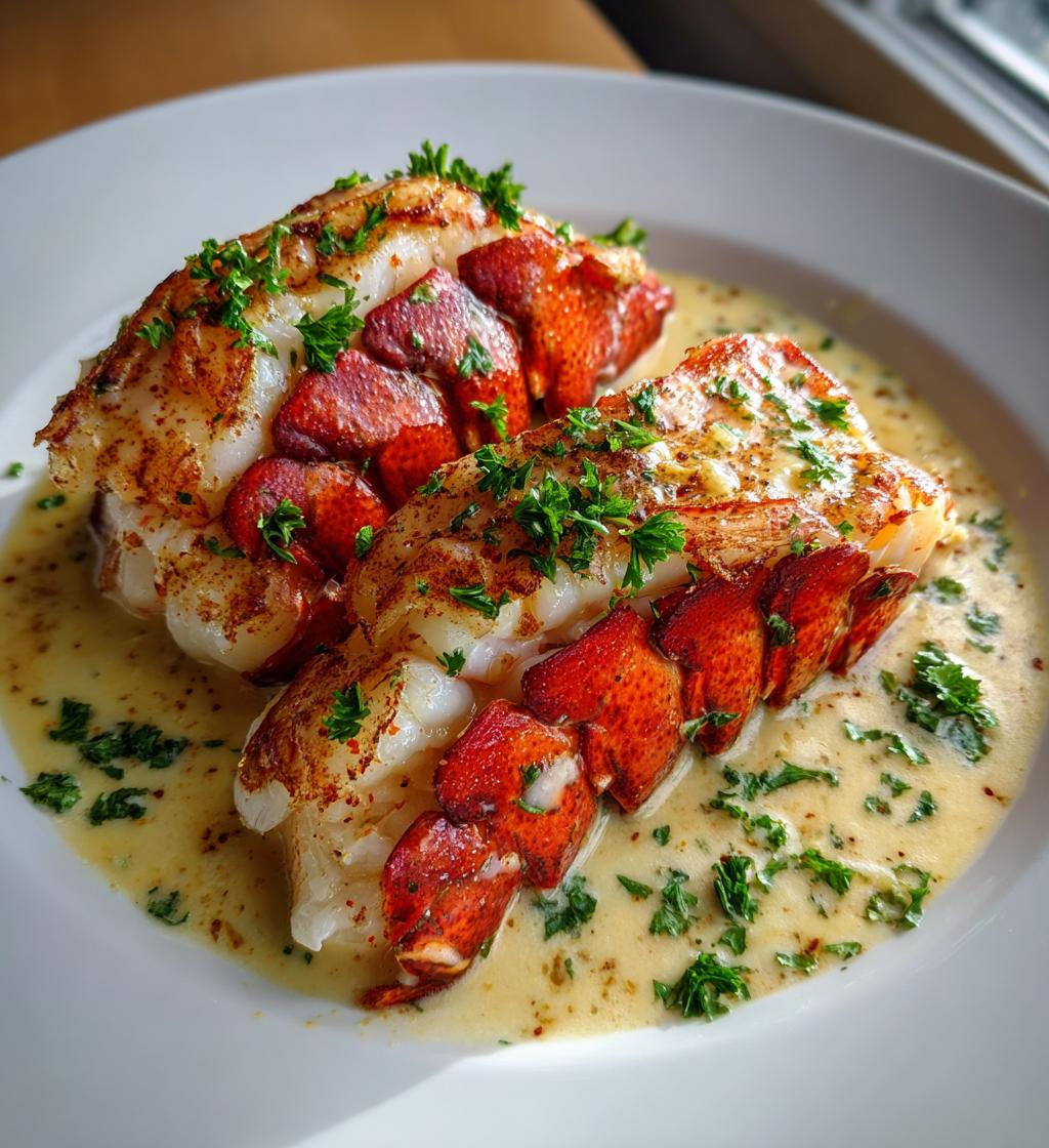 butter poached lobster tail