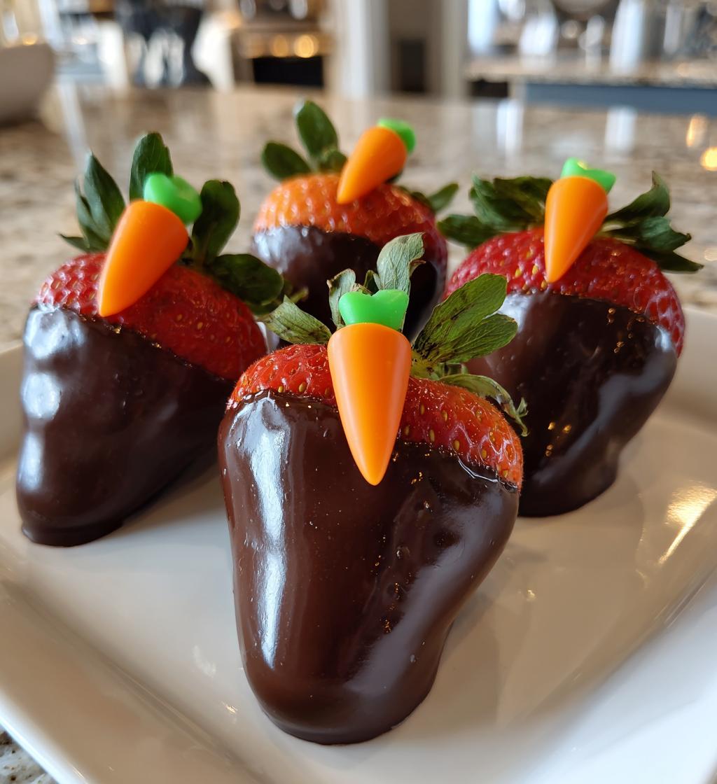 carrot chocolate-covered strawberries for easter