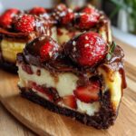 cheesecake stuffed with chocolate covered strawberries