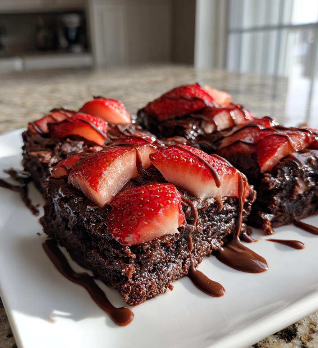 chocolate covered strawberry brownies