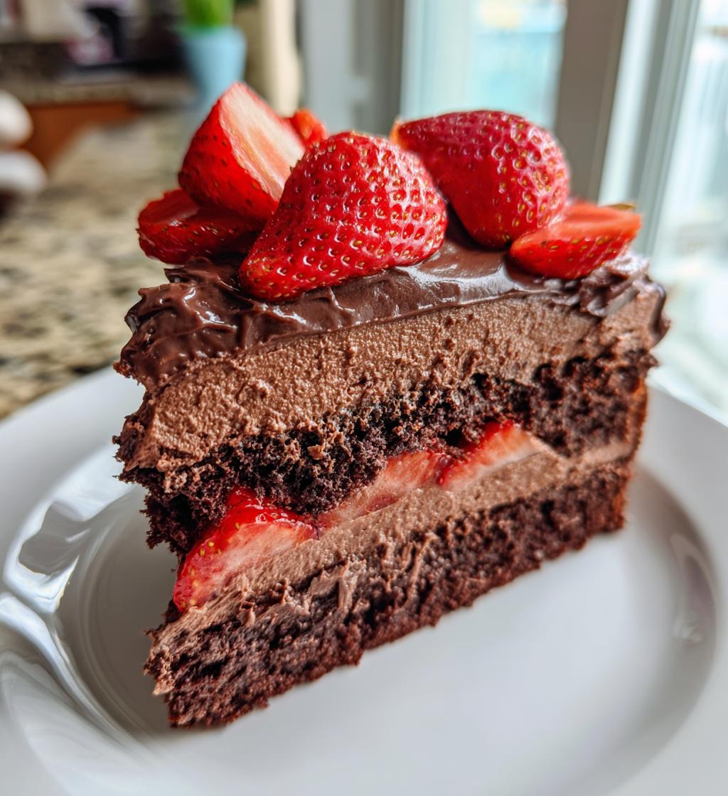 chocolate covered strawberry cake