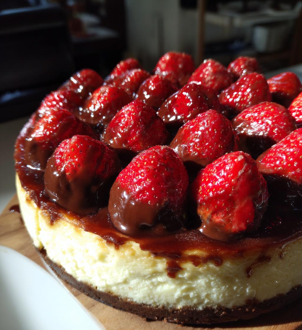 chocolate covered strawberry cheesecake