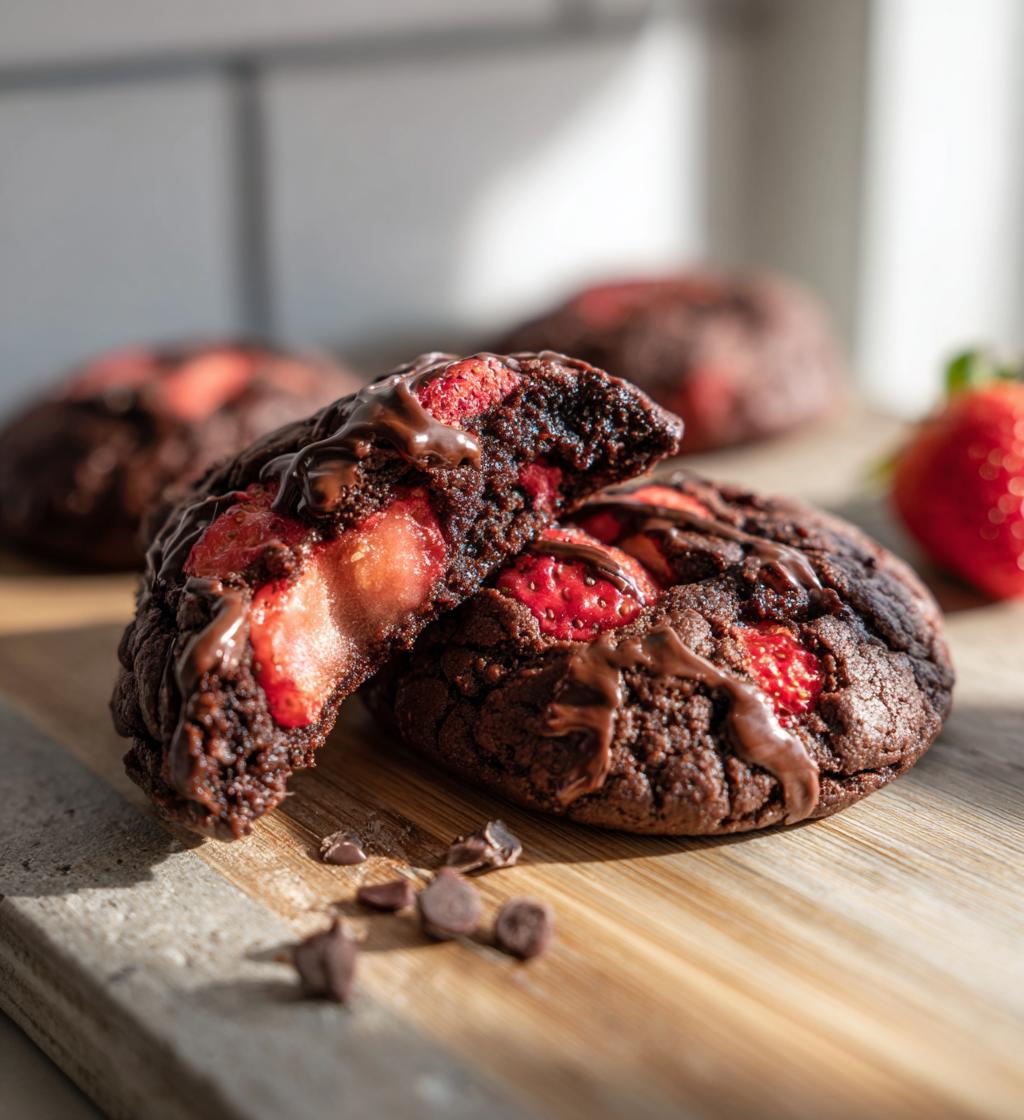 chocolate covered strawberry cookies