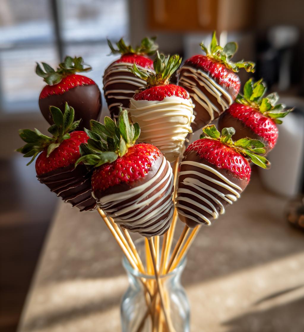 chocolate dipped strawberries bouquet