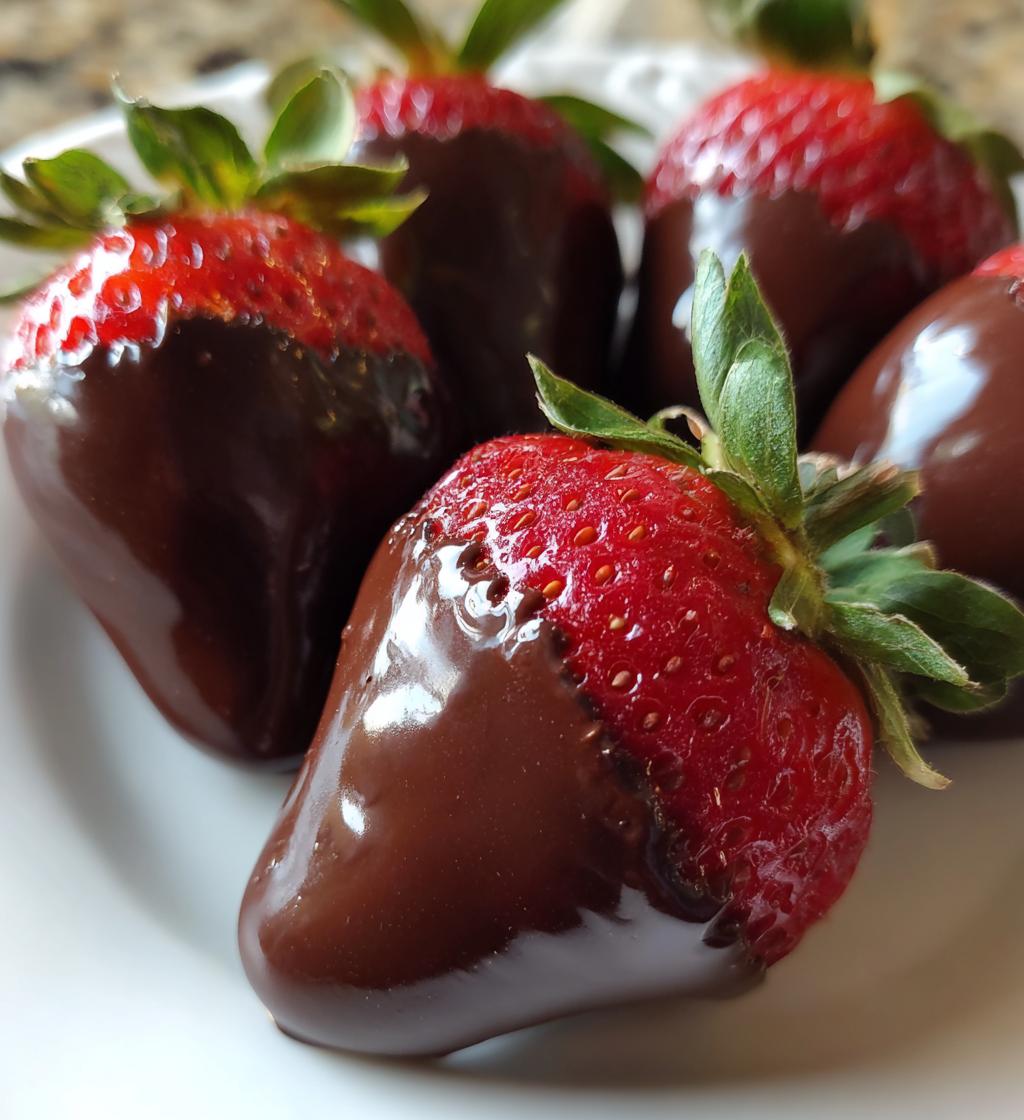 dark chocolate dipped strawberries