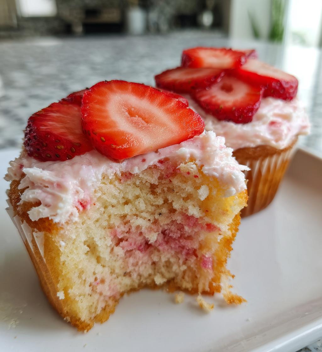 fresh strawberry cupcakes