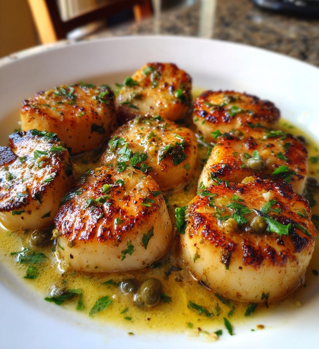 pan seared scallops with lemon caper