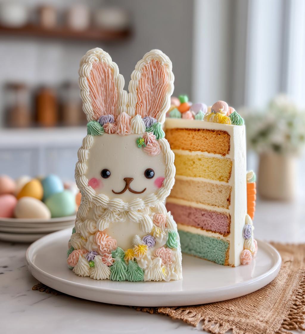 pastel easter bunny cake
