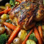 roast chicken and vegetables