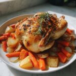 roast chicken and vegetables