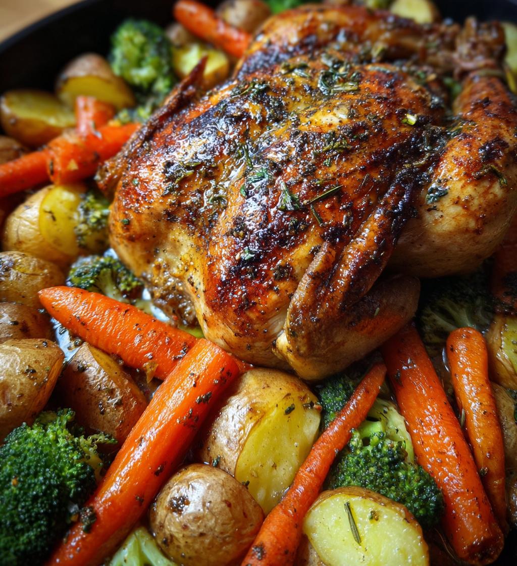roast chicken and vegetables