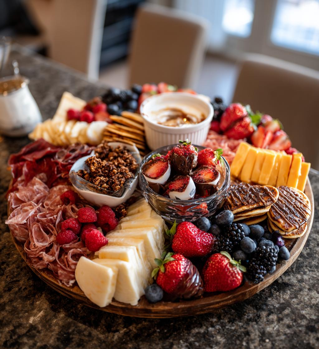 valentines breakfast charcuterie board