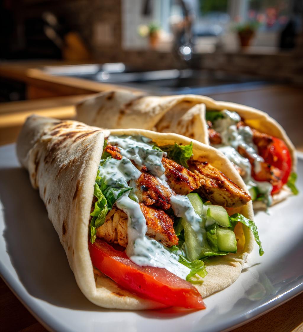 Greek Chicken Souvlaki Wraps