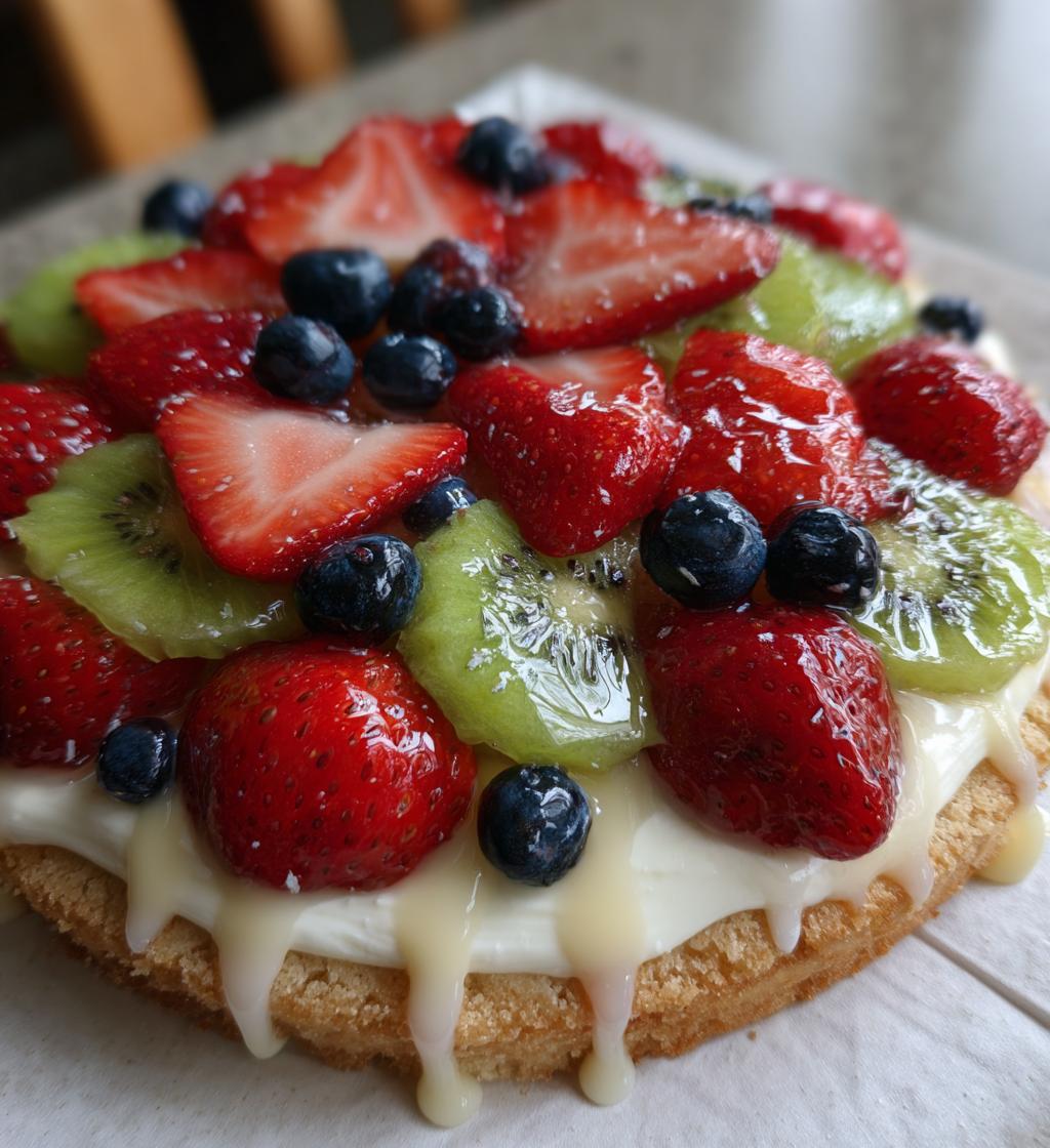 easy fruit pizza with glaze