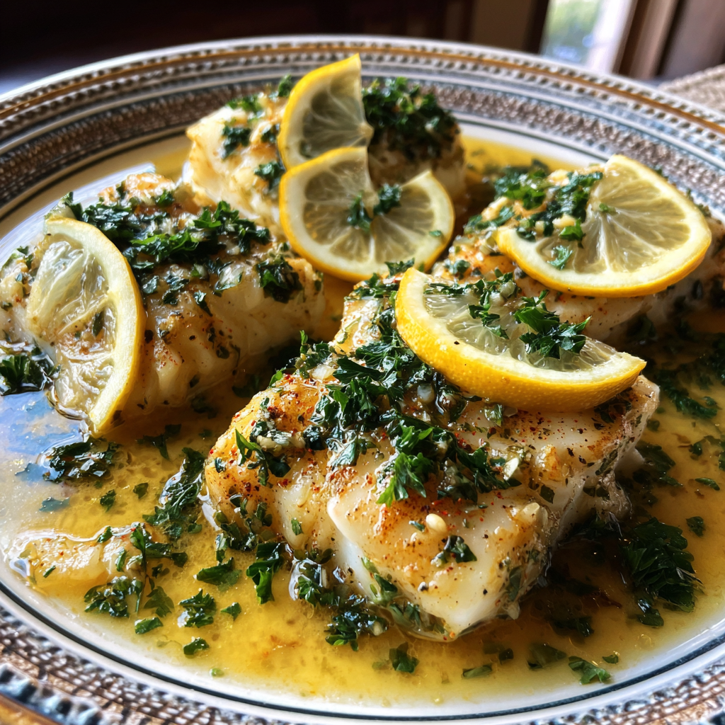 Baked Lemon-Garlic Cod with Butter Sauce: 5-Star Delight