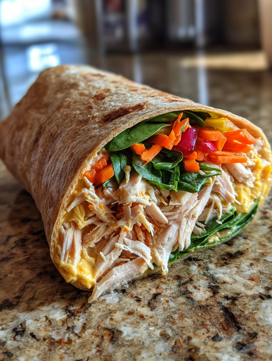 school lunch ideas for teens: Delicious Turkey Wrap with Hummus