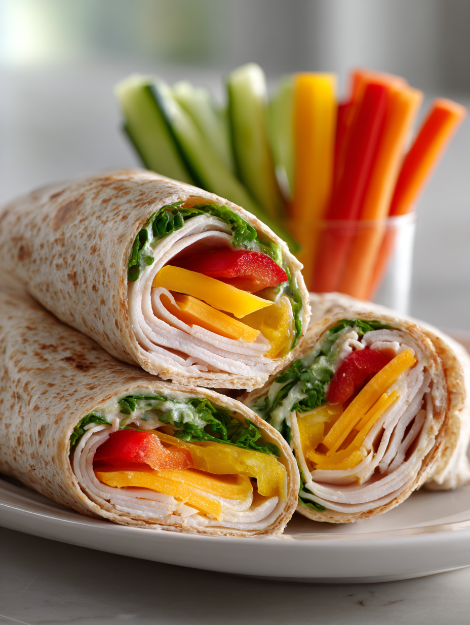 toddler lunch ideas for school: Easy Mini Turkey and Cheese Wraps