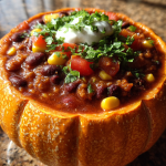 Halloween Chili Pumpkin Bowl: Deliciously Spicy and Festive Delight